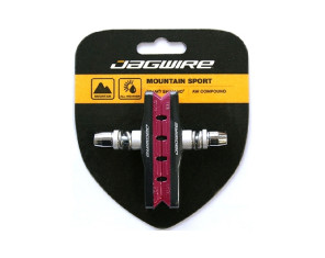 Jagwire Mountain Sport Stabdžių trinkelės V-brake 62 mm, įvairioms oro sąlygoms, raudonos Jagwire Mountain Sport Stabdžių trinkelės V-brake 62 mm, įvairioms oro sąlygoms, raudonos