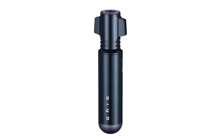 Giyo GLC-02 Tubeless Repair Kit Pompa CO2 Tinka CO2 balionėliams su sriegiu, universalus antgalis, aliuminė, komplekte yra 5 vnt 3.5 x 50 mm remontinių juostelių ir  įrankis