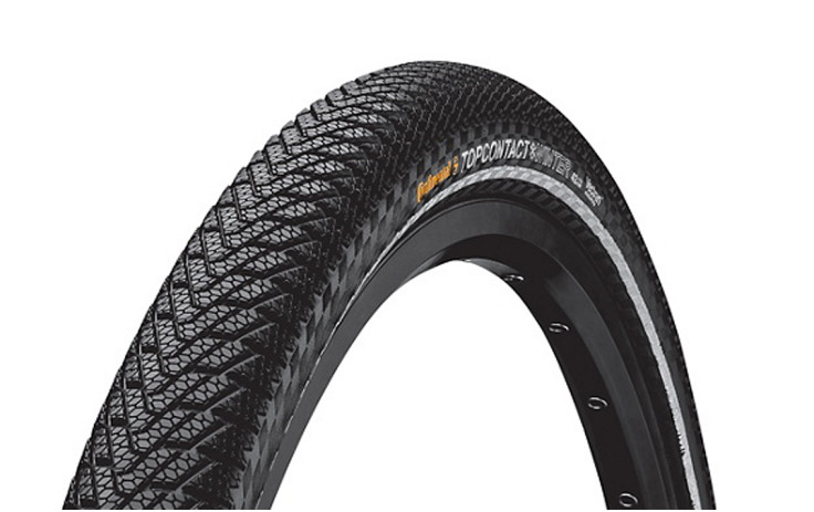 Continental 26 x 1.90 Top Contact Winter II ECE-R75 Padanga dviračiui 50-559, VectranBreaker apsauga nuo pradūrimo, atspindinti juosta, 610 g, 60 TPI, e-bike 50 km/h, sulankstoma, geriausiai veikia nuo -25 C iki +7C
