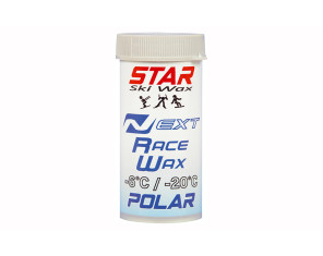 Star Ski Wax Next Cold Vaškas slidėms Befluoriai milteliai, 28 g,  -10°-20°C, aukščiausios klasės vaškai varžyboms, lengvai tepami, be atliekų, platus temperatūrų diapazonas, išskirtinis ilgaamžiškumas ilgiems atstumams