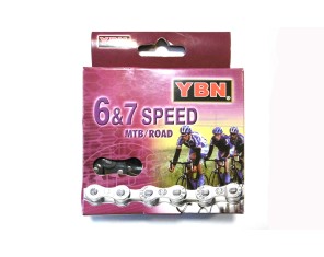 YBN S50 Grandinė 6-7 pavarų, 1/2 x 3/32, 116L, 7.3 mm