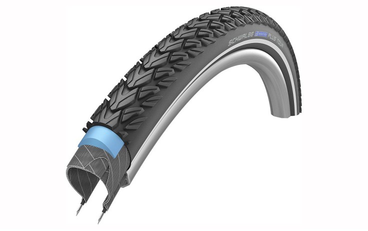 Schwalbe 28 x 1.50 Marathon Plus Tour Padanga dviračiui 40-622, Performance Line, apsauga nuo pradūrimo SmartGuard, TwinSkin, atspindinti juosta, gumos mišinys Endurance, 960 g, 85 PSI, 67 TPI