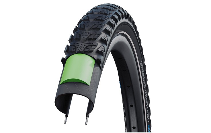 Schwalbe 28 x 1.50 Marathon GT 365 Padanga dviračiui 40-622, Performance Line, apsauga nuo pradūrimo GreenGuard, TwinSkin, atspindinti juosta, gumos mišinys Addix 4Season,  820 g, 67 TPI