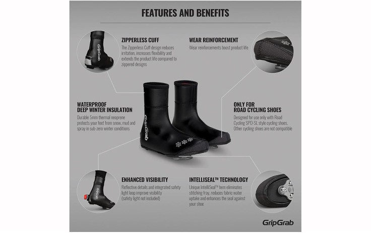 GripGrab Arctic Waterproof Deep Winter M 40-41 GripGrab antbačiai Arctic antbačiai yra vieni iš šilčiausių antbačių rinkoje, todėl idealiai tinka labai šaltomis oro sąlygomis. Pagaminti iš 4 mm storio vandeniui atsparaus neopreno, kuris apsaugo kojas nuo 