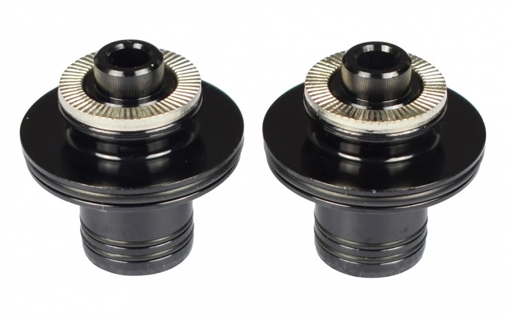 Novatec FQR Stebulės priekinės adapteriai 9 mm QR ašiai, tinka Novatec stebulėms  4IN1 D771SB-THREADED, XD611SB-THREADED