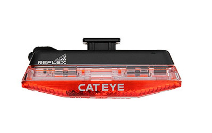 Cat Eye Reflex Auto Žibintas galinis 5 šviestukai, 5 funkcijos, šviečia 30-120 val, 2 x AAA baterijos, 21.5-31.8 mm tvirtinimas, 82 g