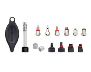 Jagwire Elite Mineral Jagwire hidraulinių stabdžių remonto komplekto atsarginės dalys Mineralinės alyvos pakeitimo adapteriai Shimano, Tektro ir Magura stabdžiams. 12 adapterių + įrankis