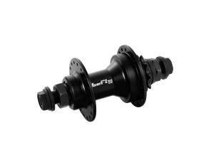 Dema BeFly One BMX Stebulė galinė 14 mm, 3/8 x 24T Axle Bolts x 110mm x 120mm ašis, 36H, 9T, 4 šuniukų terkšlė, aliuminė