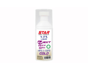 Star Ski Wax Next Cold Vaškas slidėms, skystas 100 ml,  -6° -12°C, papurtykite buteliuką, kempinė užtepkite skysčio ant slidžių ir palaukite 1 minutę, kol išdžius. Tada galite valyti švelniu nailoniniu šepetėliu. Maksimalus našumas ir ilgaamžiškumas pasie