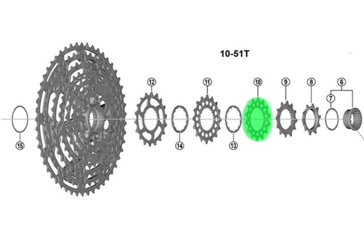 Galinė žvaigždutė Shimano XTR CS-M9200 12-speed 14T for 10-51T