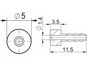Diskinių stabdžių žarnelės tvirtinimo elementas Prox for SRAM 2.1mm (50pcs.)