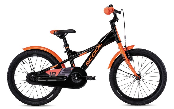Dviratis S'COOL XXlite 18 1-speed coaster-brake Aluminium black-orange