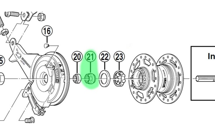 Konusas įvorei Shimano SG-4R35 left
