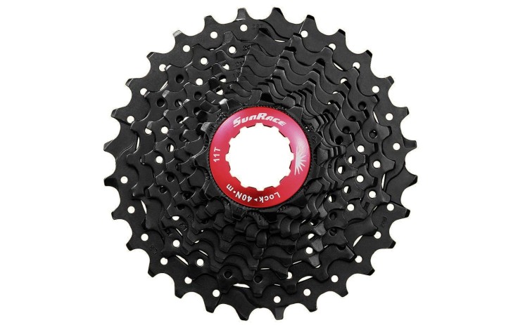 Galinis žvaigždžių blokas SunRace CSRX0 10-speed 11-28T black