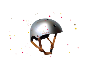 Helmet for children BOBBIN STARLING, Silver Multi Stars (S/M)