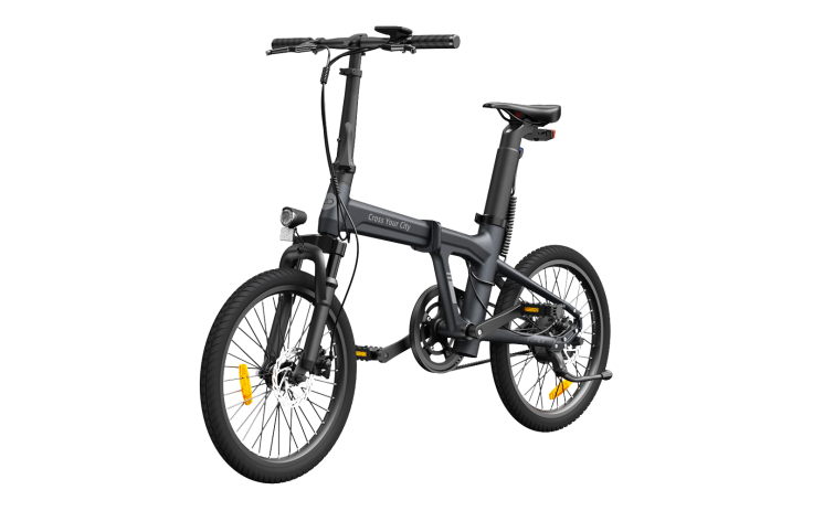 Folding electric bicycle ADO A20S AIR with front suspension, gray